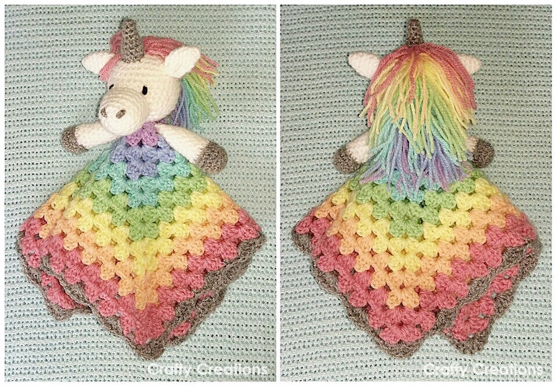 Unicorn Lovey Security Blanket Crochet Pattern Etsy