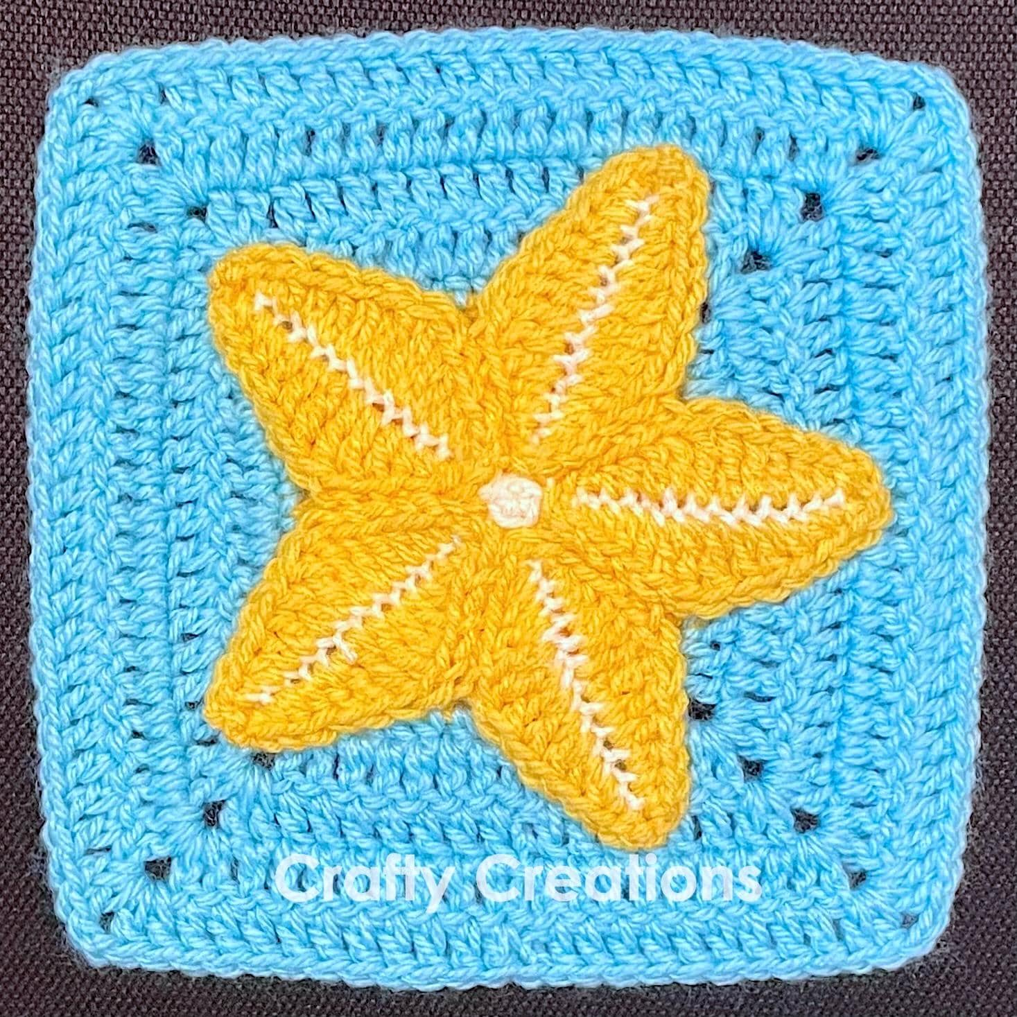37 Starfish Crochet Patterns for Sea-Inspired Amigurumi, Plush, and Decor 14 Starfish Granny Square Crochet