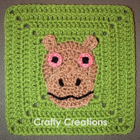 Hippopotamus Granny Square Crochet Pattern Etsy