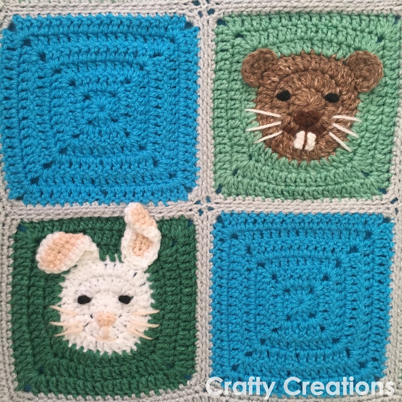 Woodland Animals Baby Blanket Crochet Pattern Etsy
