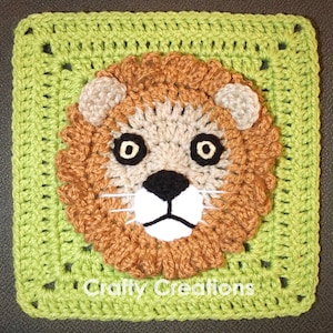 Lion Granny Square Crochet Pattern