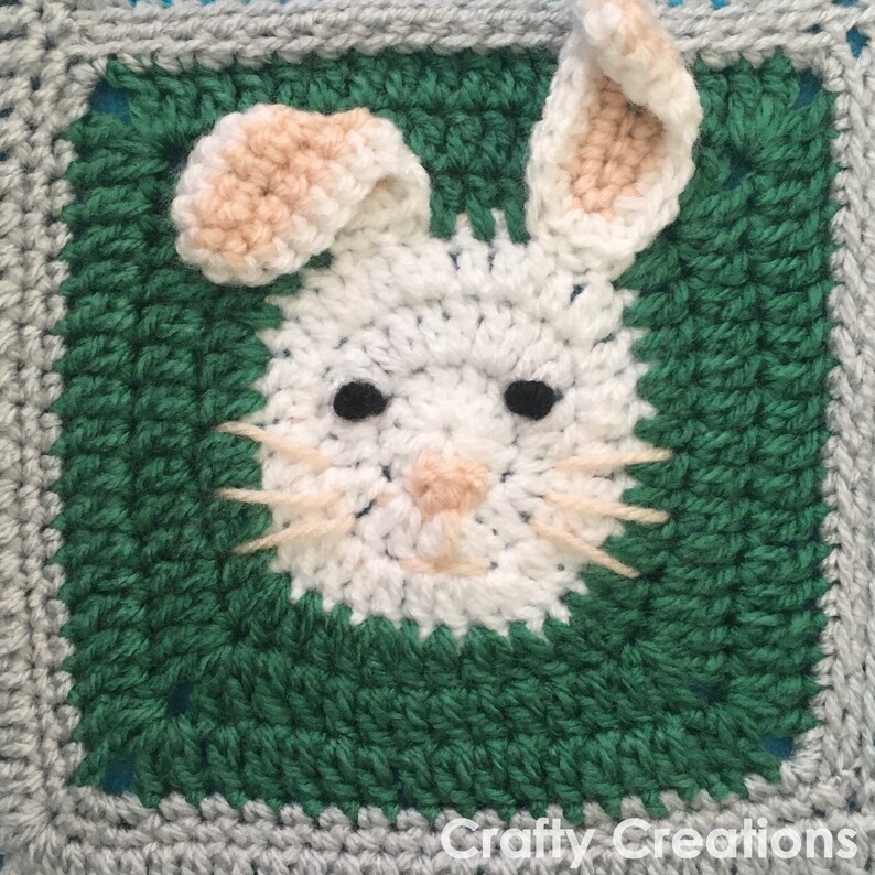 Knit Square Rabbit Pattern Rabbit Granny Square Crochet Pattern - Etsy