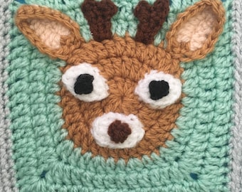 Deer Granny Square Crochet Pattern