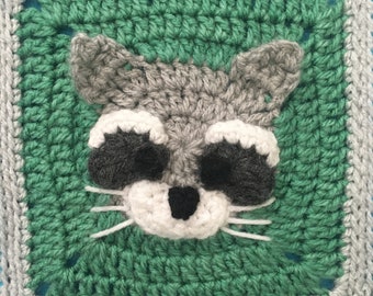 Raccoon Granny Square Crochet Pattern