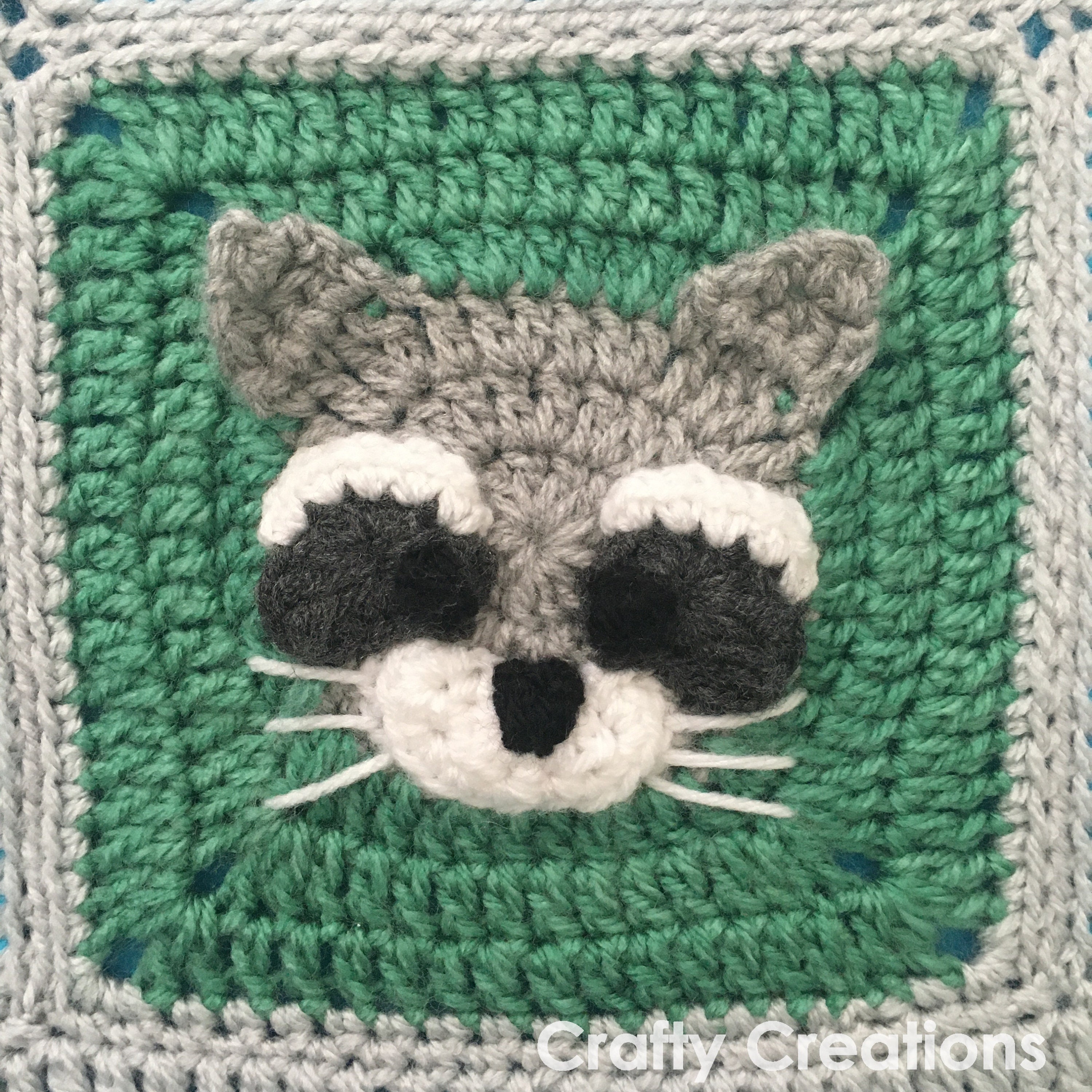 38 Racoon Crochet Patterns for Woodland Amigurumi, Hats, Appliques, and Cozy Handmade... 20 Raccoon Granny Square Crochet