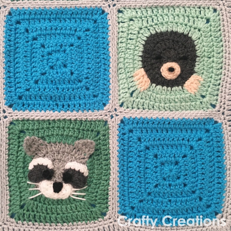 Woodland Animals Baby Blanket Crochet Pattern Etsy