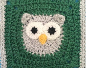 Owl Granny Square Crochet Pattern