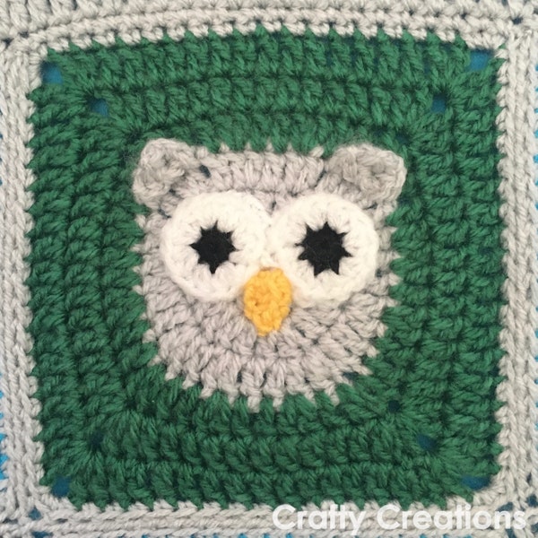 Owl Granny Square Crochet Pattern