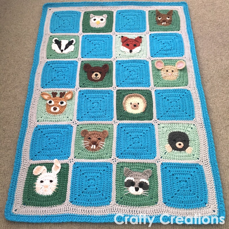 Woodland Animals Baby Blanket Crochet Pattern Etsy