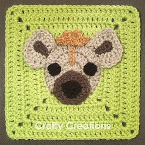 Spotted Hyena Granny Square Crochet Pattern