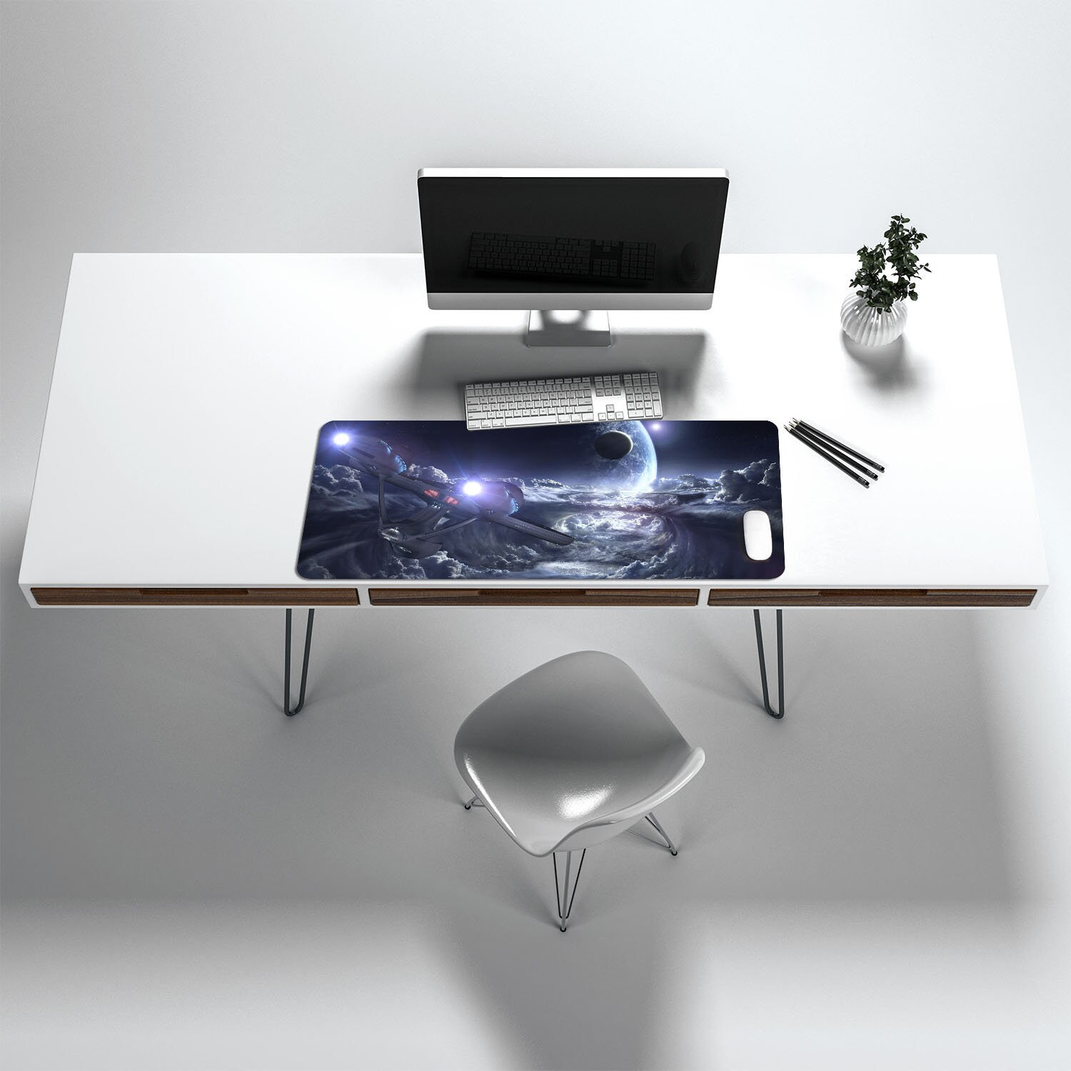 Star Trek Extra Large Gaming Mouse Pad Starship Enterprise Etsy