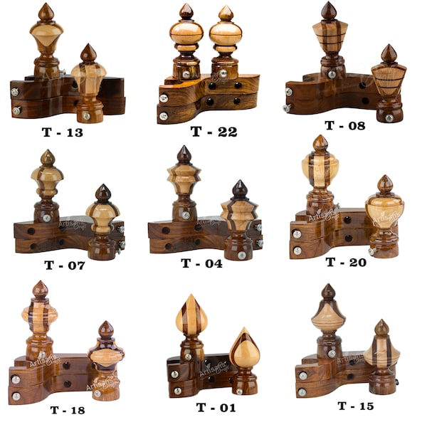 Handcrafted Wooden Curtain Brackets & Finials For Curtains - Curtain Holders, Curtain Rod Holders, Modern Wood Brackets, Curtain Brackets