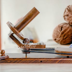 Wooden Yarn Ball Winder - Handcrafted Large Yarn Winder for Knitting & Crocheting - Hand Operated Heavy Duty Natural Ball Winder