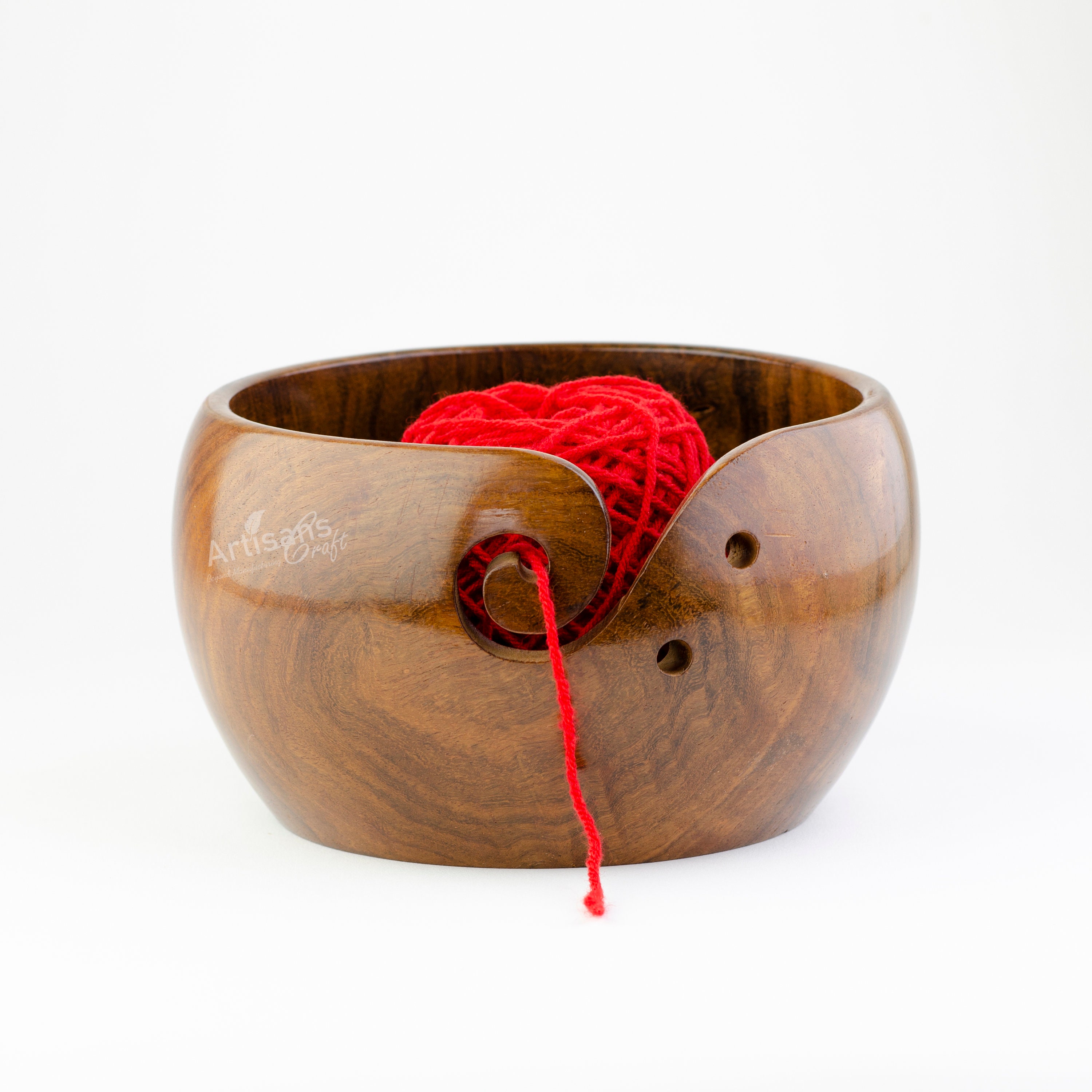 Ceramic Yarn Bowl With Garland, Turquoise Garland Crochet Bowl