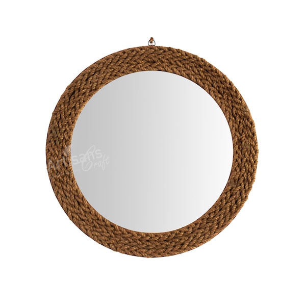 Hand Crafted Nautical Premium Wall Decor Rope Accentuated Mirror | Maritime Sailor's Decor Gifts & Collectibles | Artisans Craft