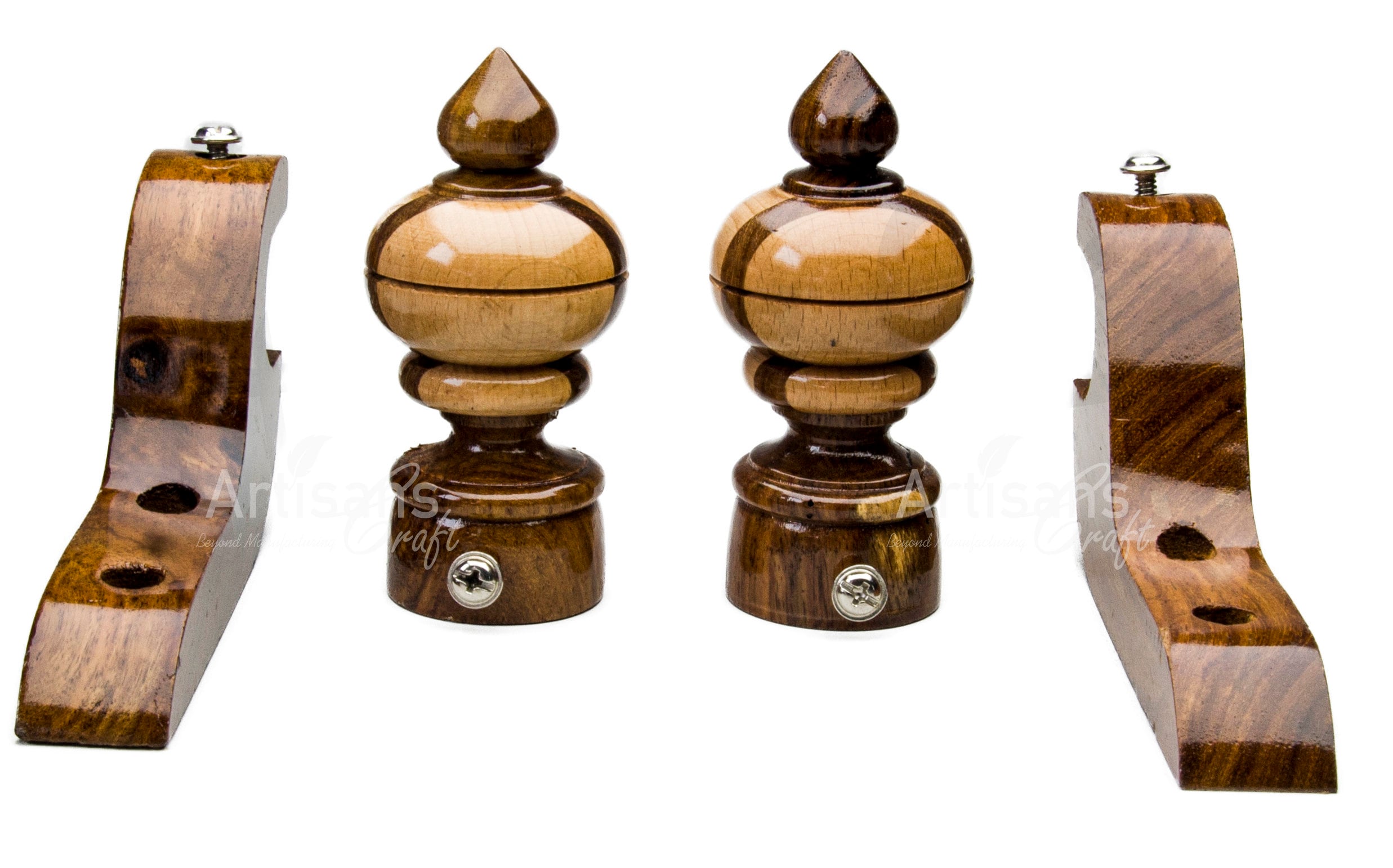 Handmade Wooden Curtain Rod Brackets & Finials for Curtains Etsy