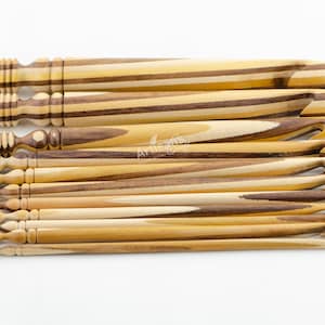 Handmade Multiwood Set of 11 Crochet Hooks - Set 4 mm to 18 mm - knitting accessories - Crochet Kit - Handcrafted Knitting Neddles
