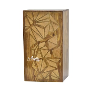 Handmade Rosewood Cremation Urn for Human Ashes Male Female – Resin Casting Decorative Funeral Burial Keepsake Memorial Urns for Mom, Dad