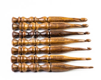 Ergonomische houten haaknaalden met zachte grip, set bevat 7 maten, 4 MM tot 10 MM, haaknaalden, cadeau voor haaksters, gehaakte accessoires
