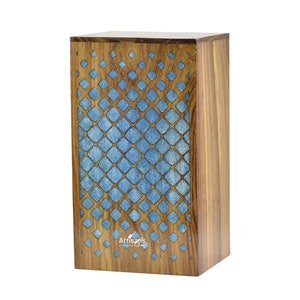 Handmade Rosewood Cremation Urn for Human Ashes Male Female – Resin Casting Decorative Funeral Burial Keepsake Memorial Urns for Mom, Dad