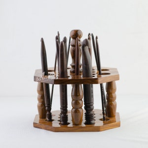 Handmade Wooden Crochet Hooks Holder for Knitting & Crocheting - Crochet Hook Organizer - Crochet Storage - Perfect Gift