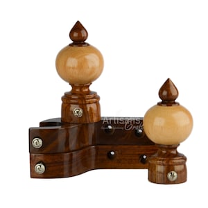 Handmade Wooden Curtain Rod Brackets & Finials for Curtains - Window Curtain, Rod Holder, Curtain Rod Holder - Pack of 4 Pcs. ARTISANS CRAFT