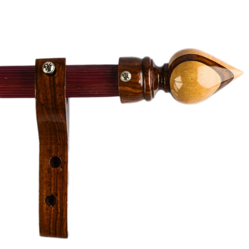 Handcrafted Wooden Curtain Brackets & Finials for Curtains Etsy