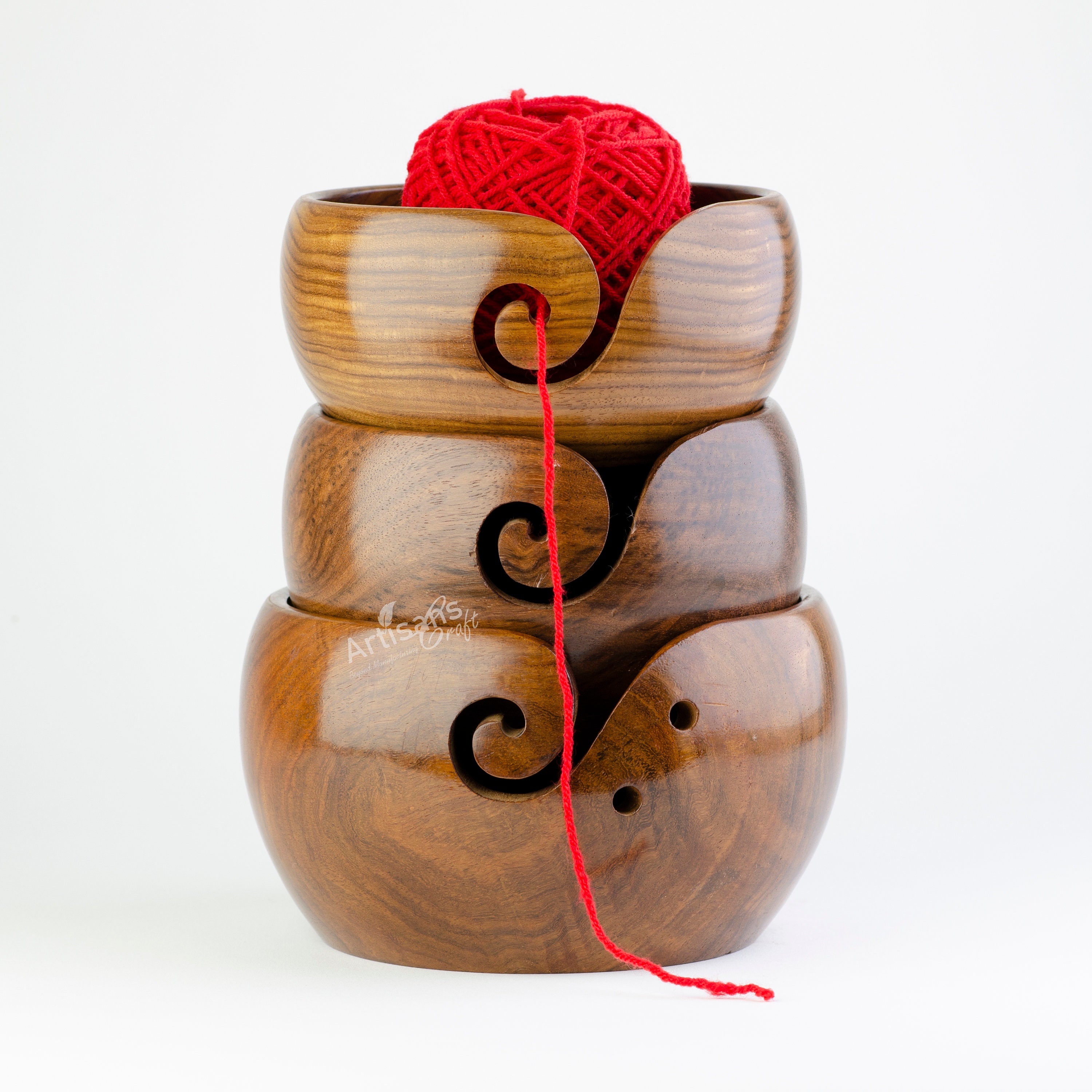 Rosewood Yarn Bowl Handmade Wooden Yarn Bowls for Knitting & Etsy