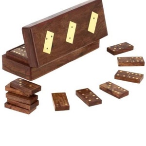 Premium Dominospiel aus Holz mit 28 Dominosteinen | Vatertagsgeschenk | Holzspiel | Holz Domino Set | Umweltfreundliches Spielzeug | Fliesenspiel