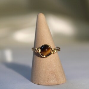 Tiger eye Ring* Sterling Silver Ring* tiger eye gemstone ring*Birthstone Ring*Solitaire Ring*tiger eye ring* Silver Ring* gift for her*KR748