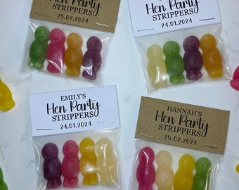 Personalised hen party favours, Hen party strippers, Rude hen party box bag fillers, sweets, hen do gifts sweet favours bridal shower