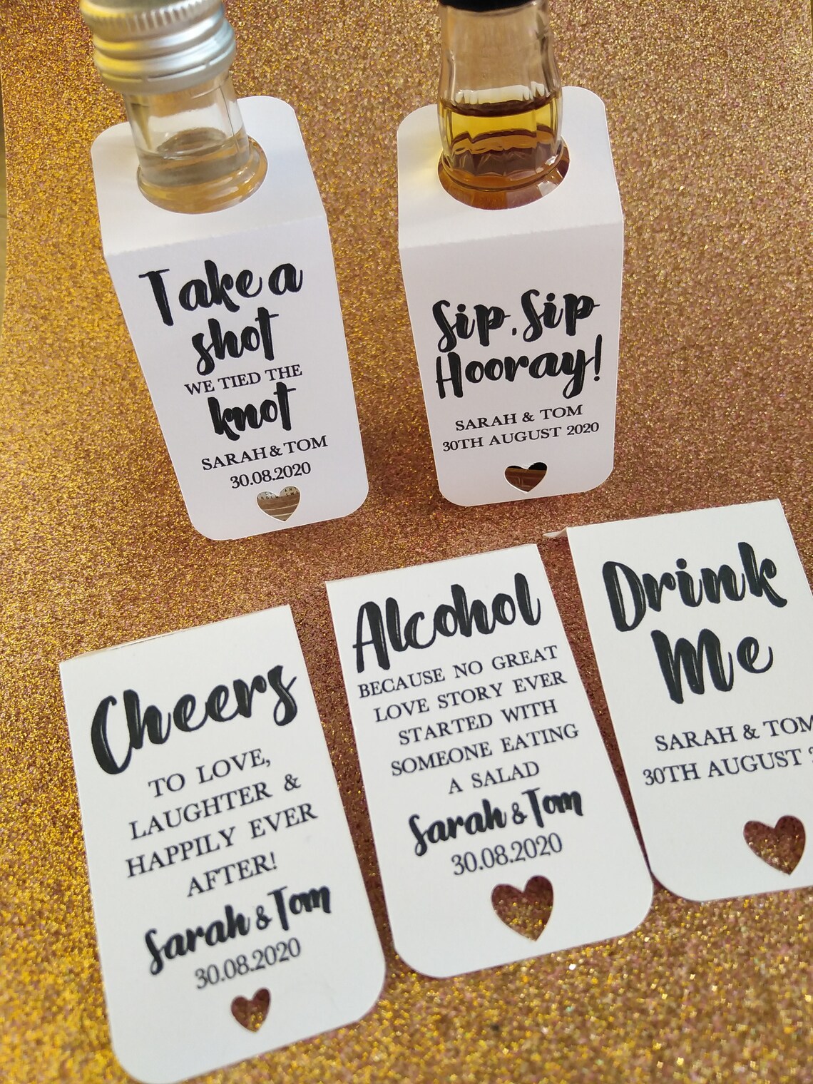 Personalised Alcohol Tags Wedding Favour Gift Tag to Fit Etsy UK