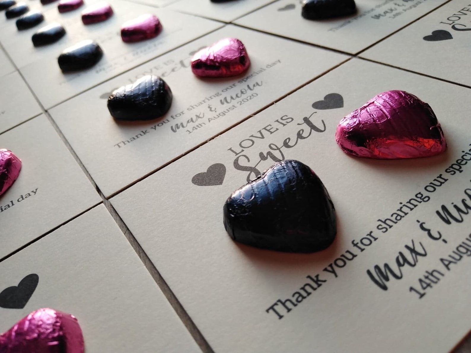Chocolate Hearts Wedding Favours Favors Love is Sweet Handmade Etsy UK