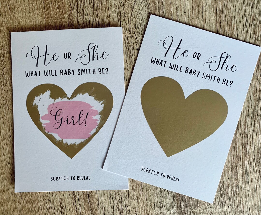 Gender Reveal Scratch Card, Gender Reveal Scratch off Card, Baby Shower
