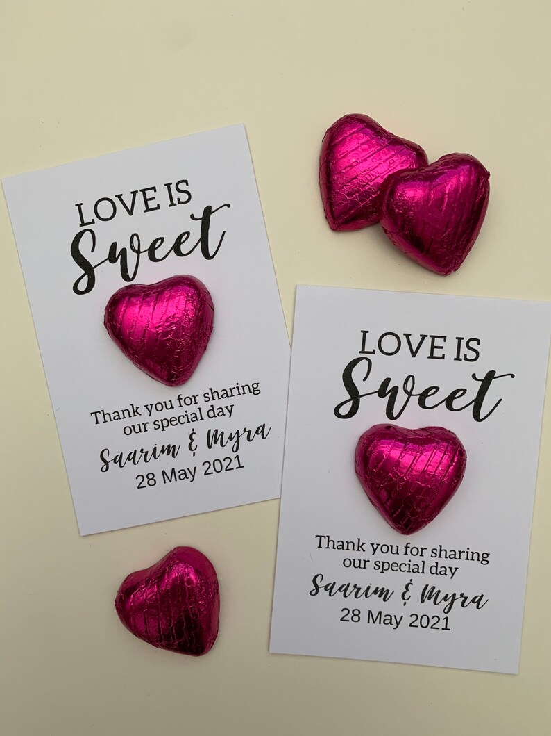 Chocolate Hearts Wedding Favours Favors Love is Sweet Handmade Etsy UK