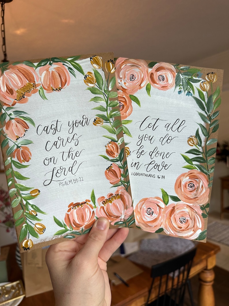 Hand Painted Floral Journal Calligraphy Journal Custom Etsy