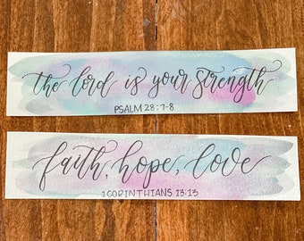 Bible Verse Bookmark | Watercolor Bookmark | Calligraphy Watercolor Bookmark | Faith Hope Love Bookmark