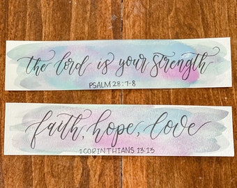 Signet de vers de la Bible aquarelle | Calligraphie faite main