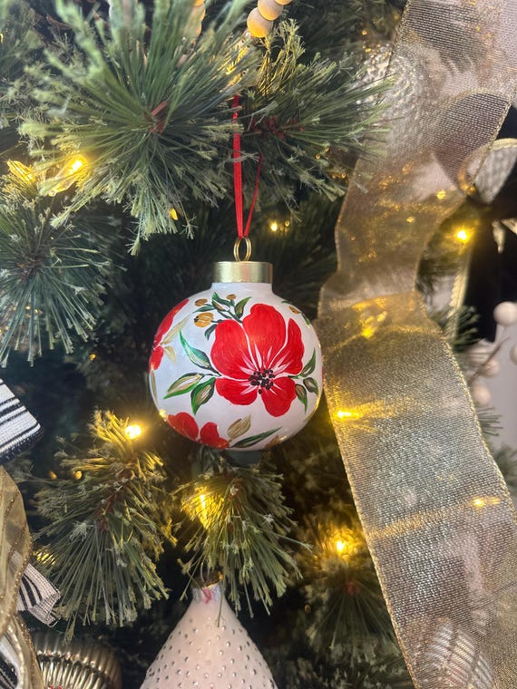Luxury Christmas Flower Ornaments with Gold Accents