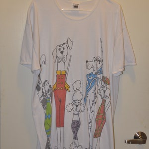 Camiseta larga con perrito / Camiseta con dibujo de perro caprichoso
