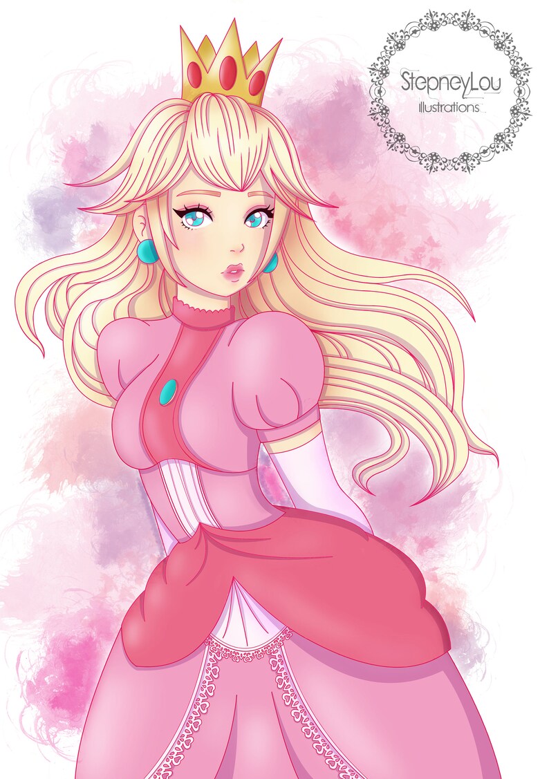 Princess Peach Fan Art Print – Super Mario Bros Gaming Decor - Etsy ...