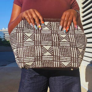 Terra Oversized Clutch | Upholstery Suede Leather Statement Handbag (Waterproof Lined)