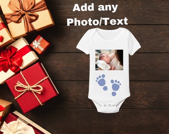 Personalized Baby Onesies | Custom Baby Onesies| Custom Text Shirt | Customized Image Baby Onesies| Pregnancy Announcement Onesies