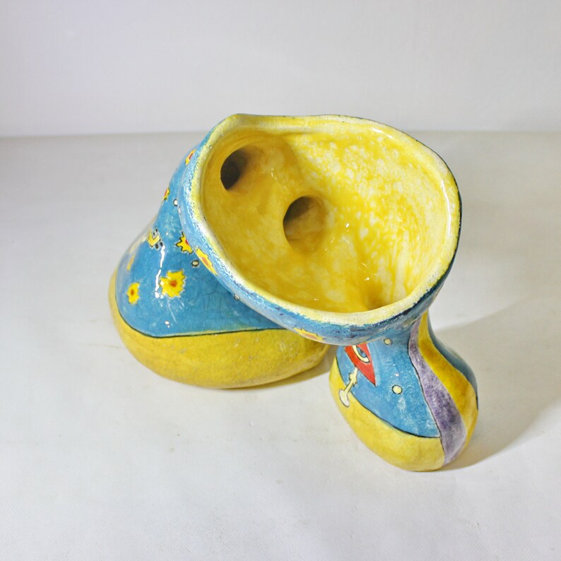 Unusual and one of a kind handmade vase, hand painted. Ceramic female form. Art Statue or Home Decor. Strange and unusual. Exclusive item. image 6