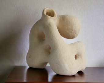 Interior designer. Abstract sculptures. Creative Sculpture Vase. Ikebana vase. Handmade minimalist pottery.