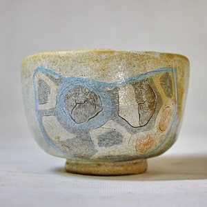 Handmade Ceramic Tea Bowl: Nerikomi Pottery, Translucent Glaze