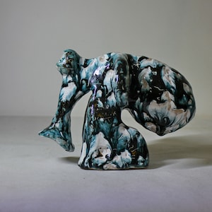 Surreal Ceramic Sculpture: &quot;Angel of the Flies&quot; - Glazed Fireclay Art
