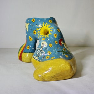 Unusual and one of a kind handmade vase, hand painted. Ceramic female form. Art Statue or Home Decor. Strange and unusual. Exclusive item. image 2