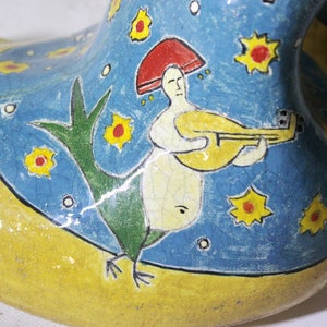 Unusual and one of a kind handmade vase, hand painted. Ceramic female form. Art Statue or Home Decor. Strange and unusual. Exclusive item. image 10