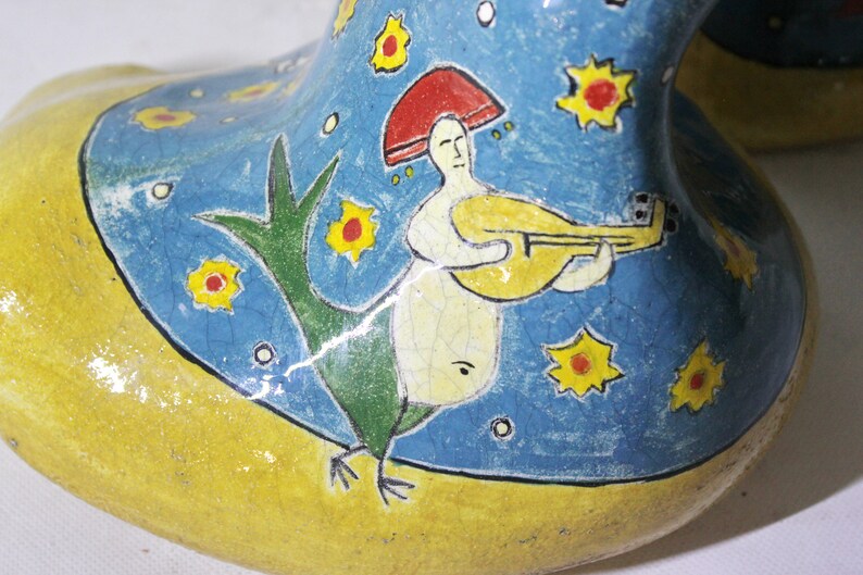 Unusual and one of a kind handmade vase, hand painted. Ceramic female form. Art Statue or Home Decor. Strange and unusual. Exclusive item. image 10